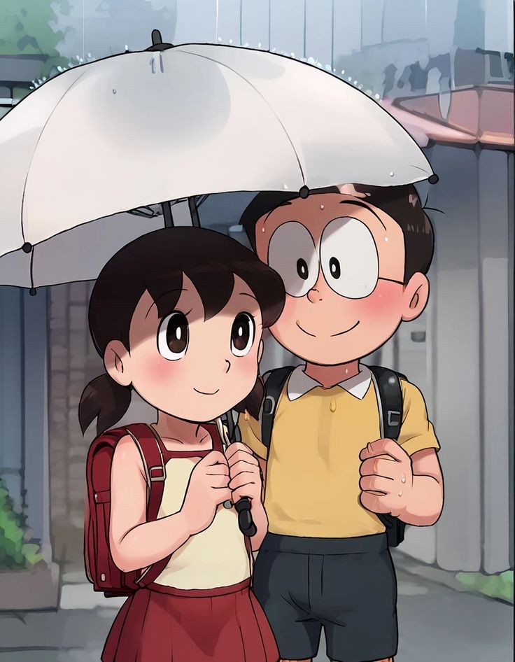 Nobita and Shizuka Love Wallpaper