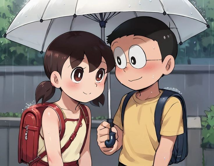 Nobita and Shizuka Love Wallpaper