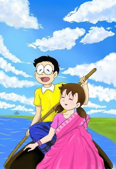 Nobita and Shizuka Love Wallpaper