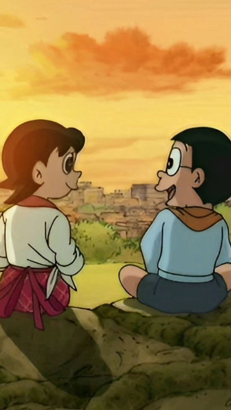 Nobita and Shizuka wallpaper