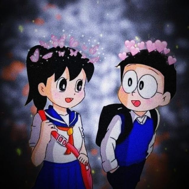 Nobita and Shizuka wallpaper