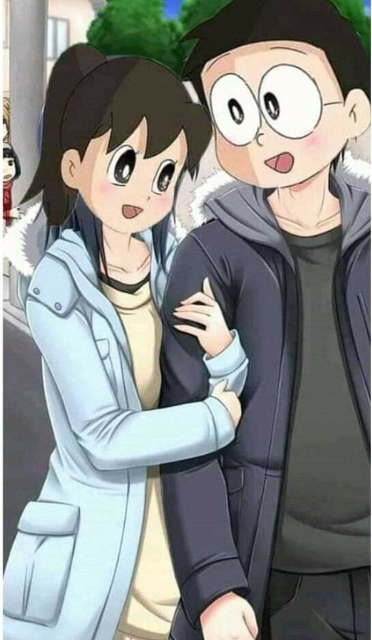 Nobita and Shizuka wallpaper