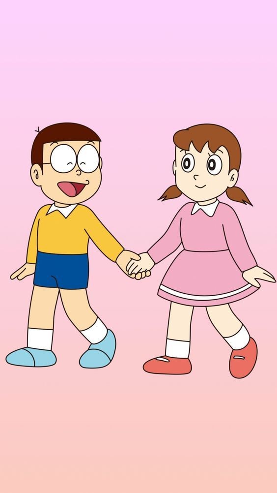 Nobita and Shizuka wallpaper