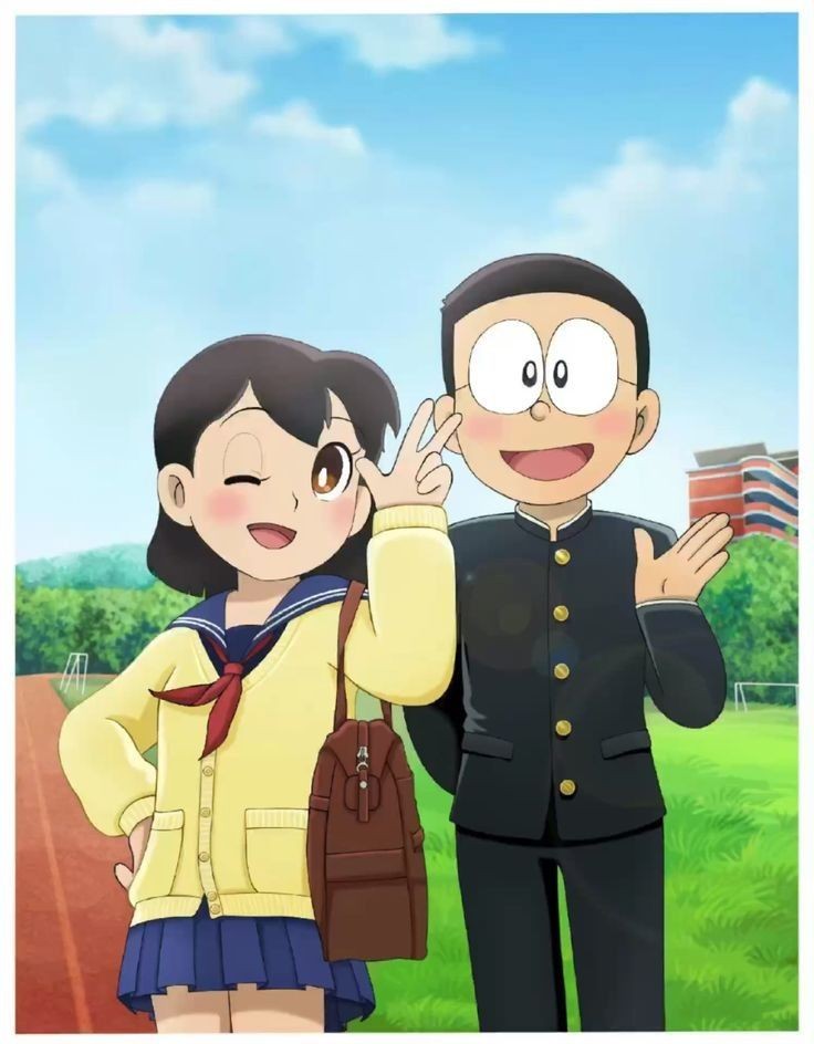 Nobita and Shizuka wallpaper