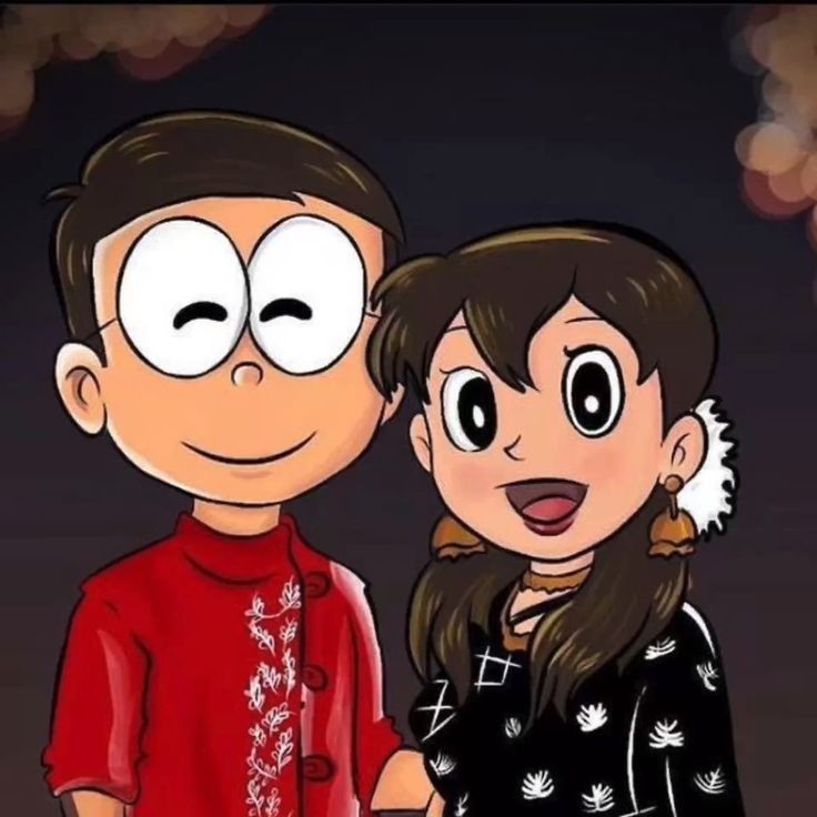 Nobita and Shizuka wallpaper