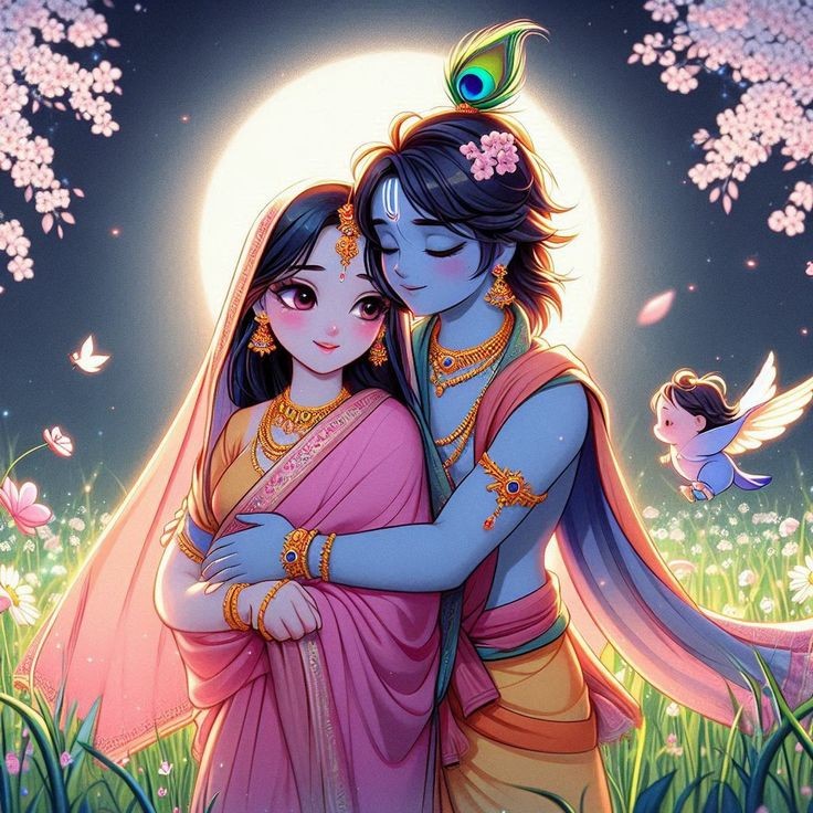 little radha krishna wallpaper