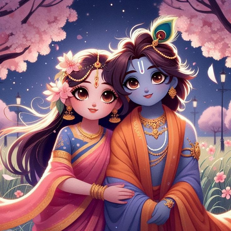 little radha krishna wallpaper