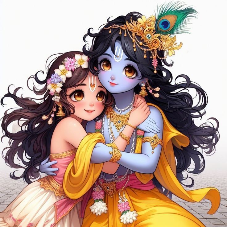 little radha krishna wallpaper