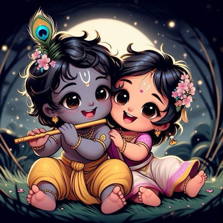 little radha krishna wallpaper