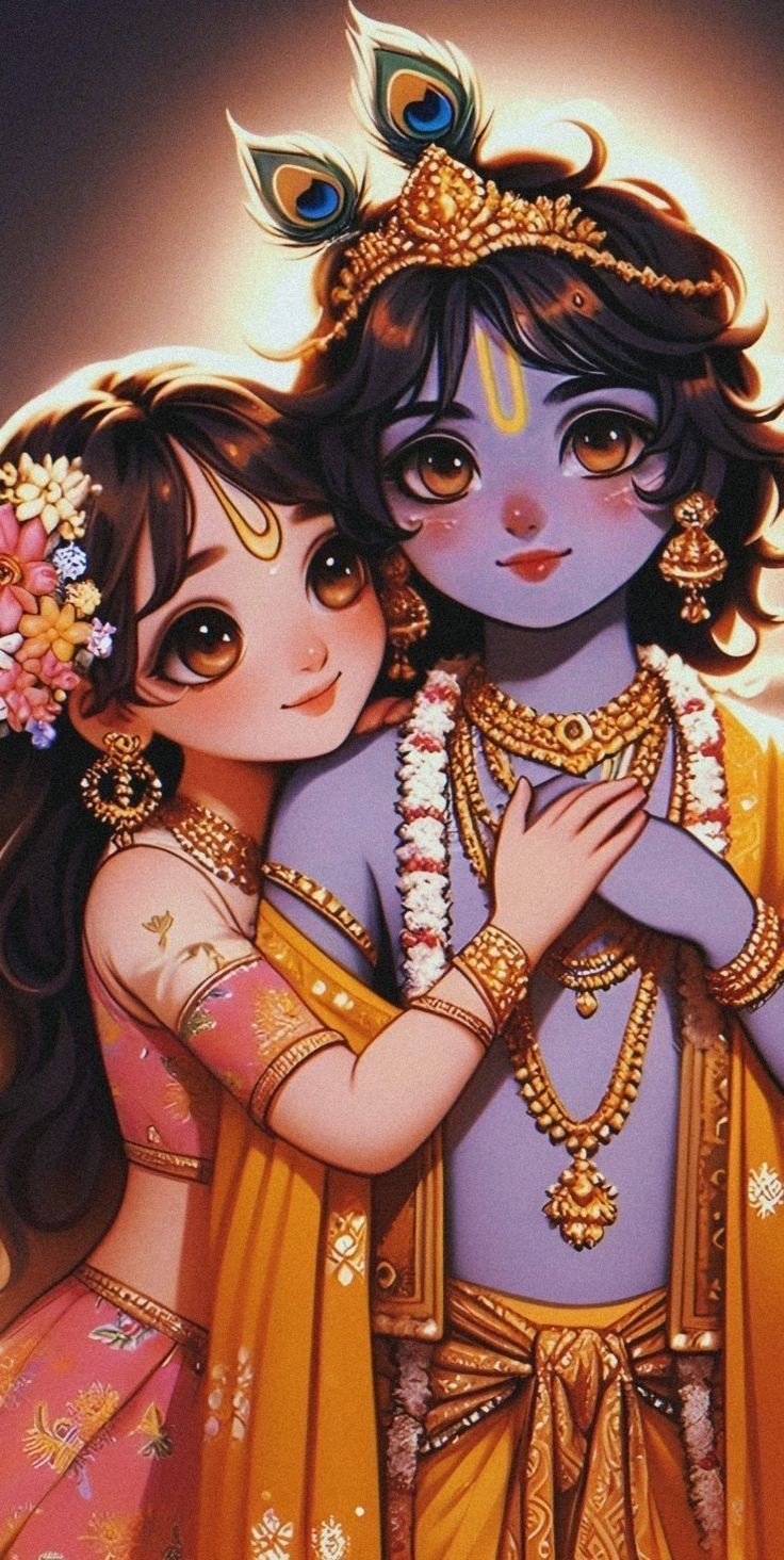 little radha krishna wallpaper